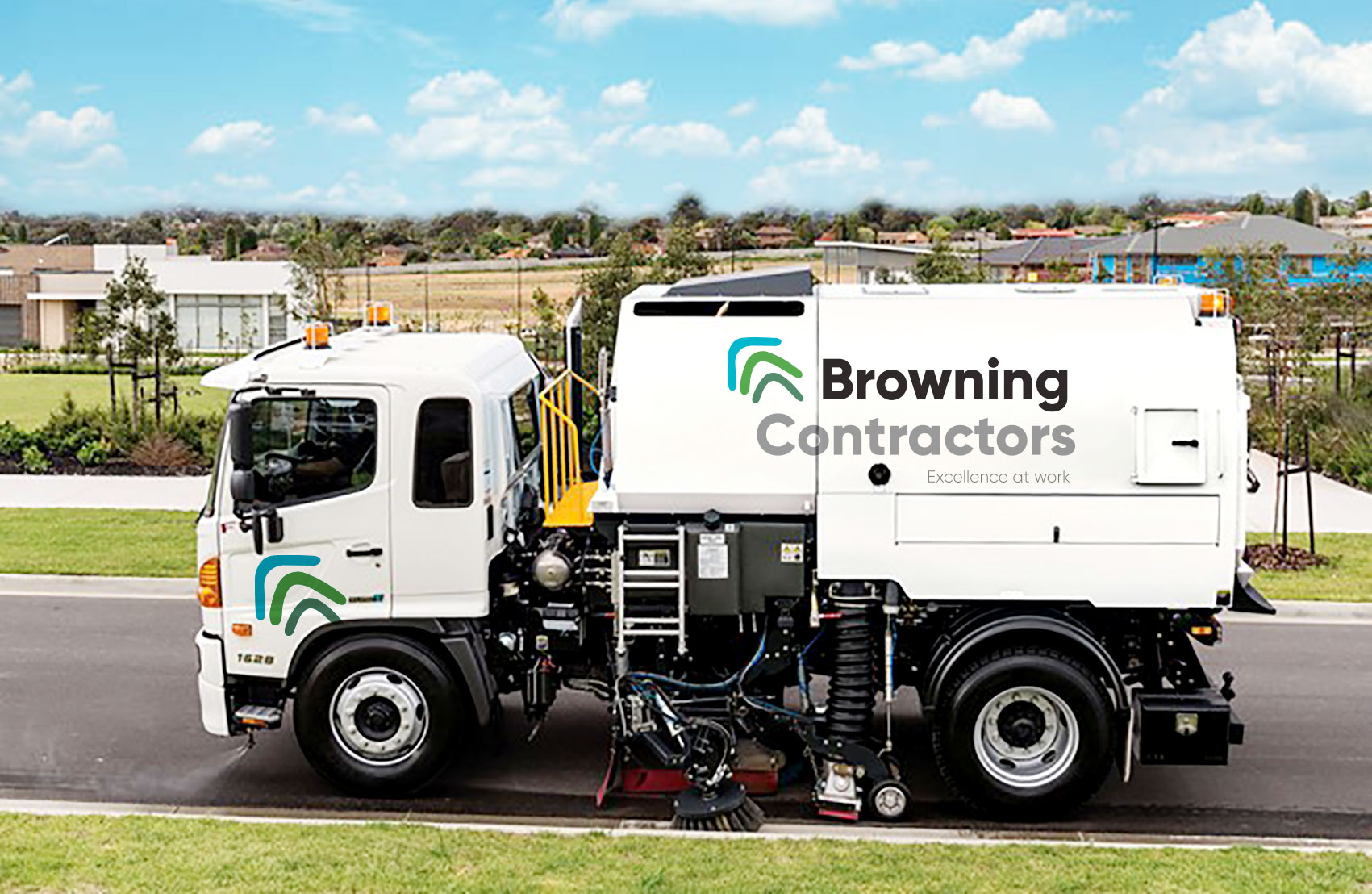 A Browning Contractors road sweeper