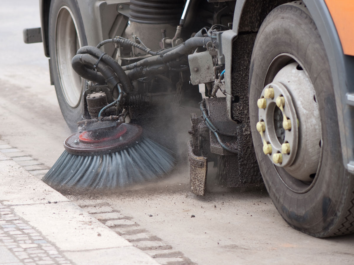 Road sweeping ahead of project handover