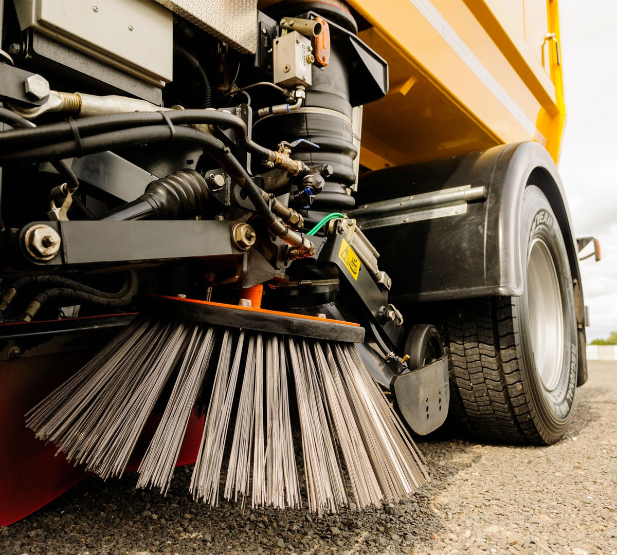 Browning Contractors cleaning a city footpath